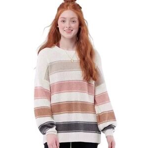 Hollister Colorblock Sweater Women's Sz M Multicolor Crewneck Oversized